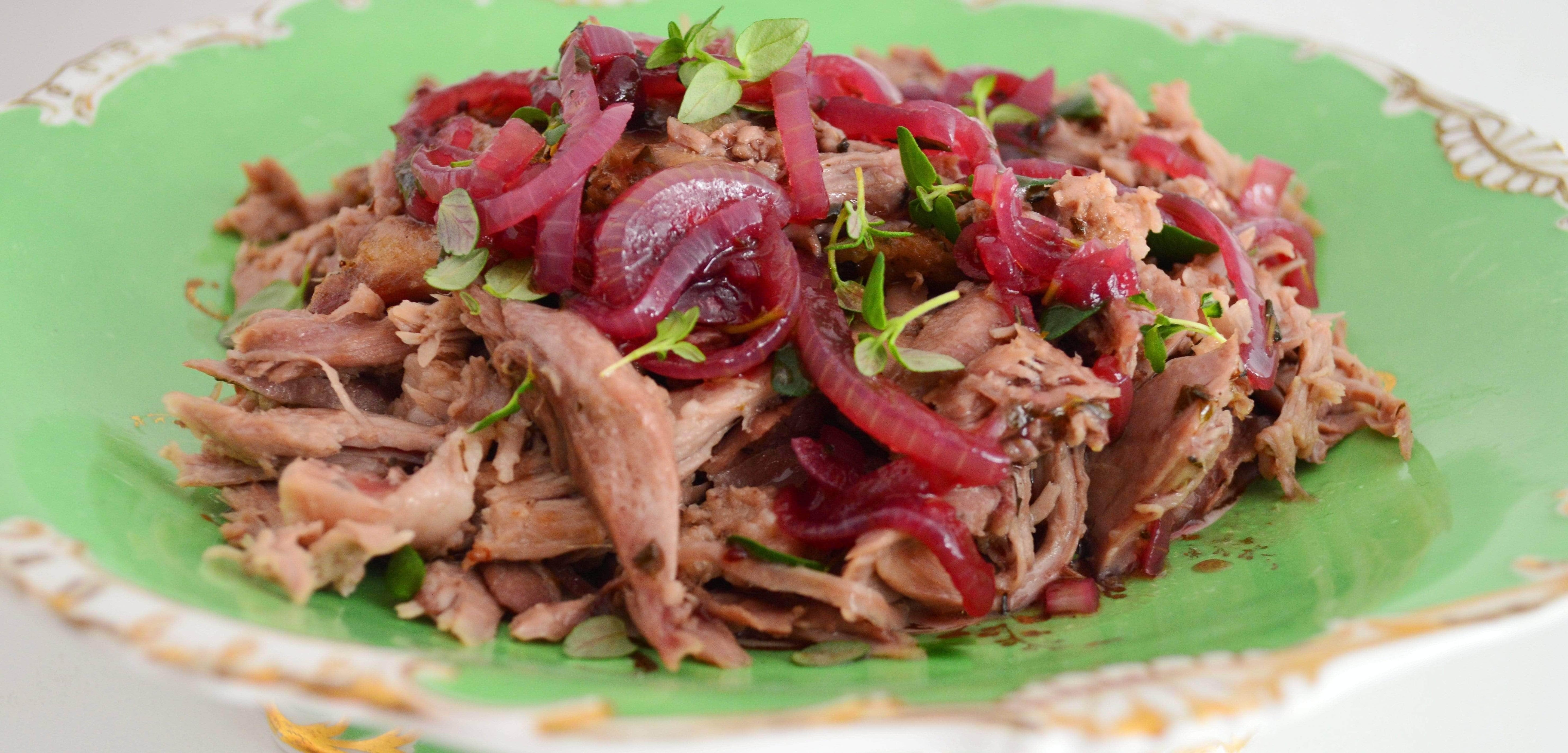 Roast duck with blackcurrant sauce