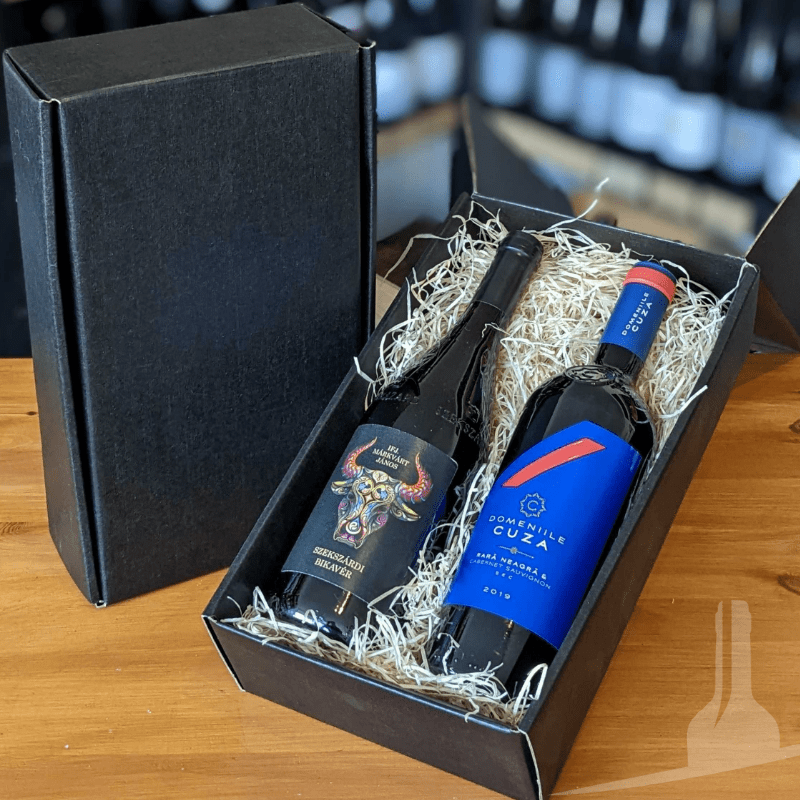 Novel Wines Gift Gift Two Bottles | Full Bodied Red Wines Selection Gift Box | Moldovan and Hungarian Red Wine Gift | Free and Fast Mailsafe UK Delivery