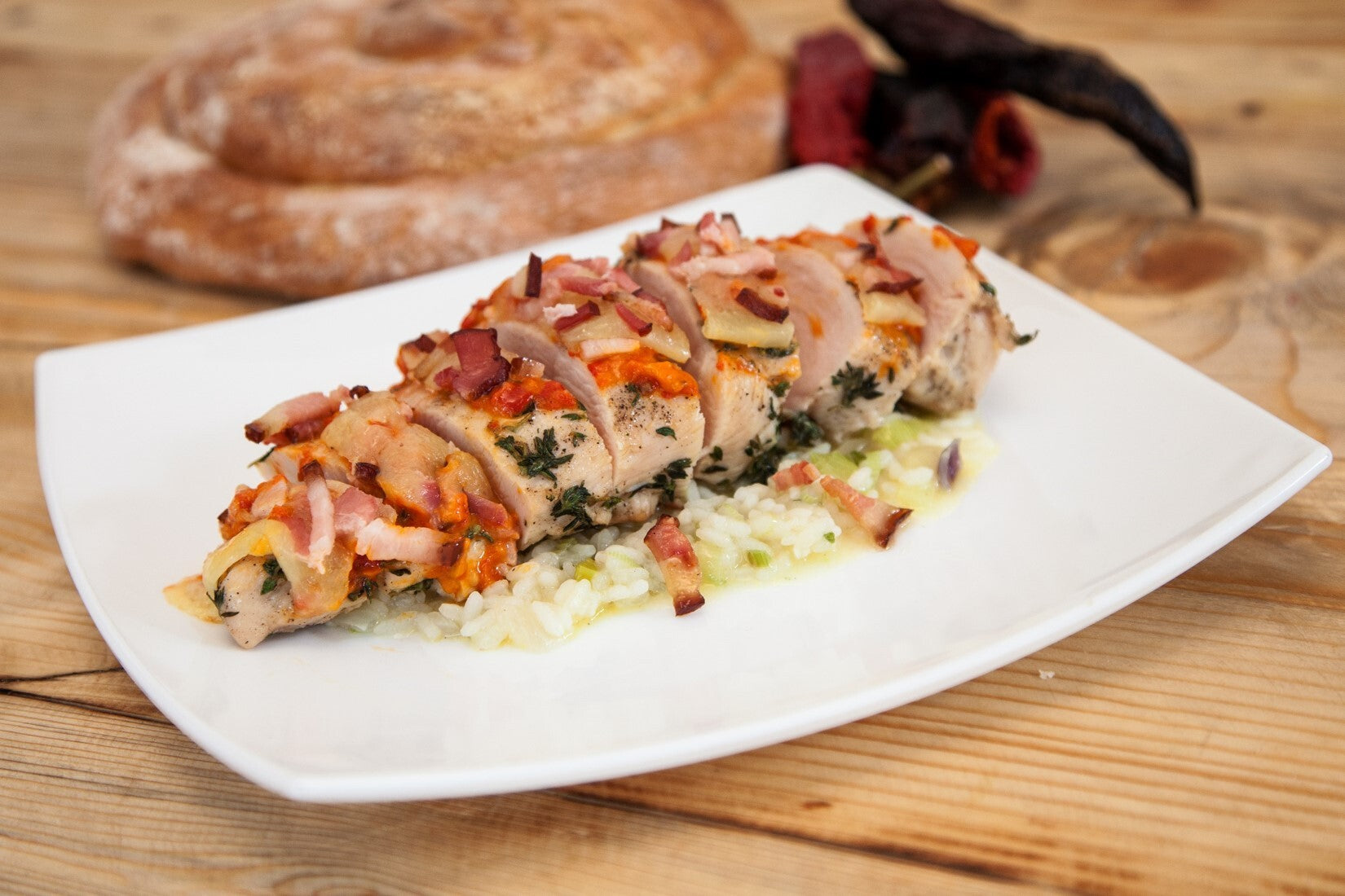 Pairing wines with Pelagonia's Griddled Chicken with Aivar and Cheesy Bacon Topping