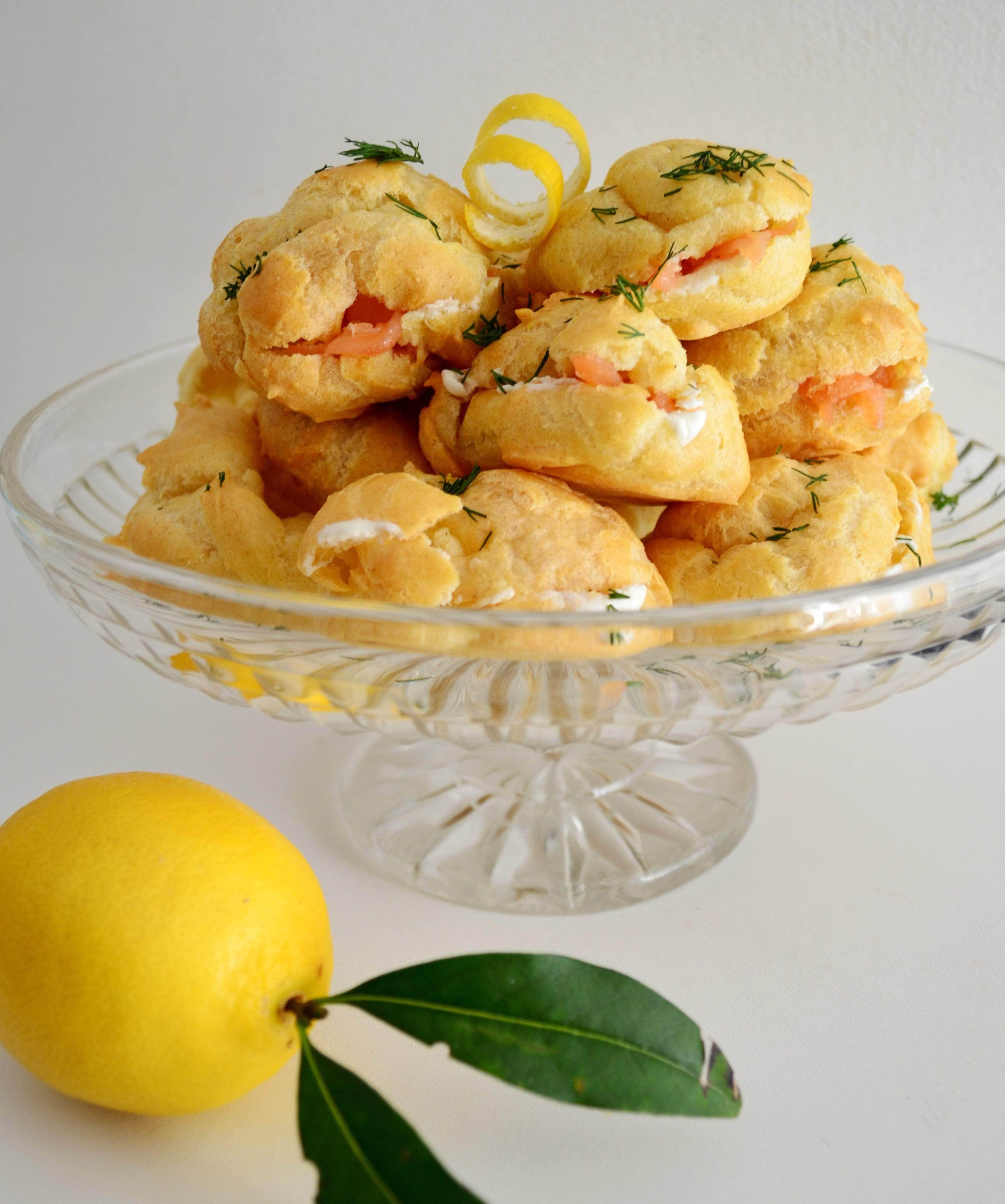 Smoked salmon profiteroles