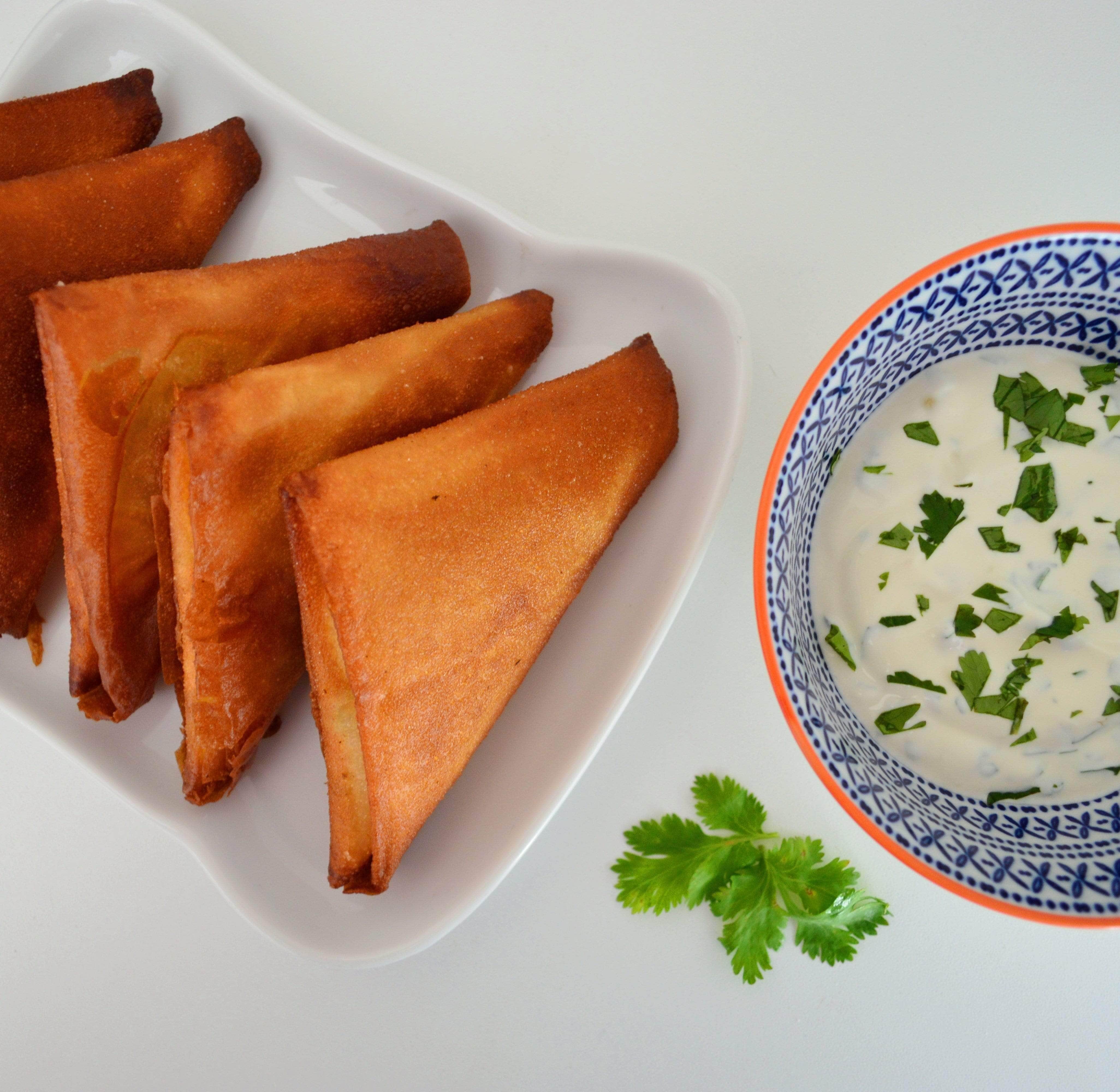 Spicy vegetarian samosas