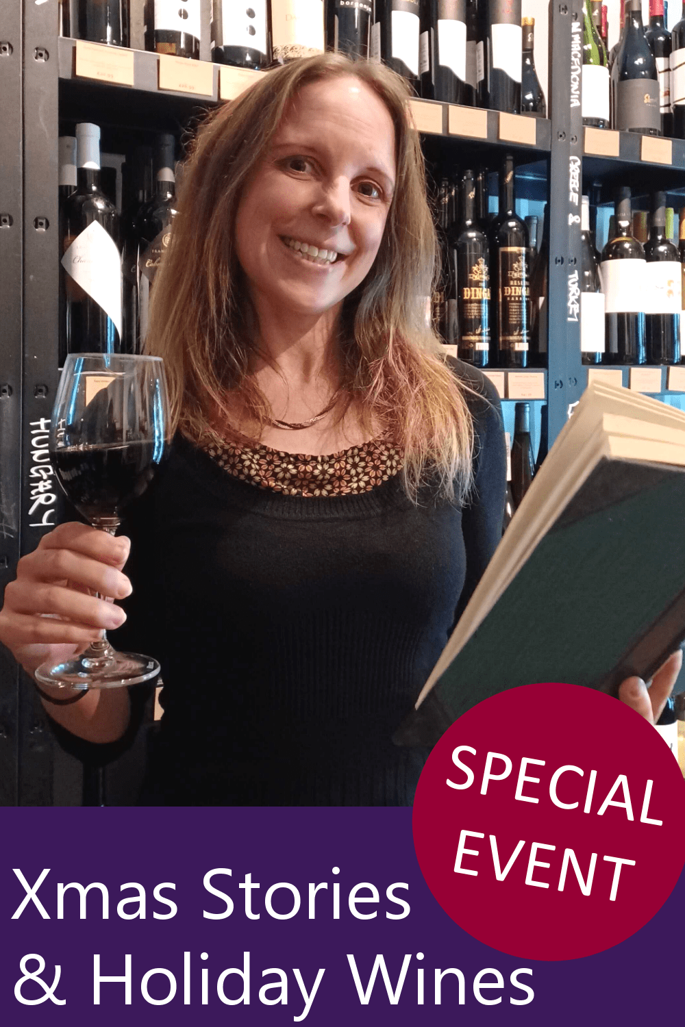 Novel Wines Event Christmas stories and wine event teamed up with The Writers Set at Novel Wines shop, Bath, Wednesday 20th December at 7pm