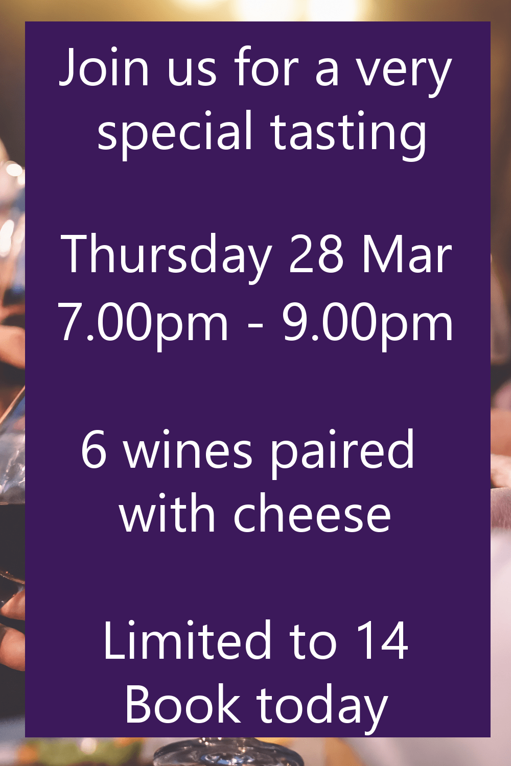 Novel Wines Event Wine & Cheese Tasting at the Novel Wines Bar in Bath, on Thursday 28 March at 7PM